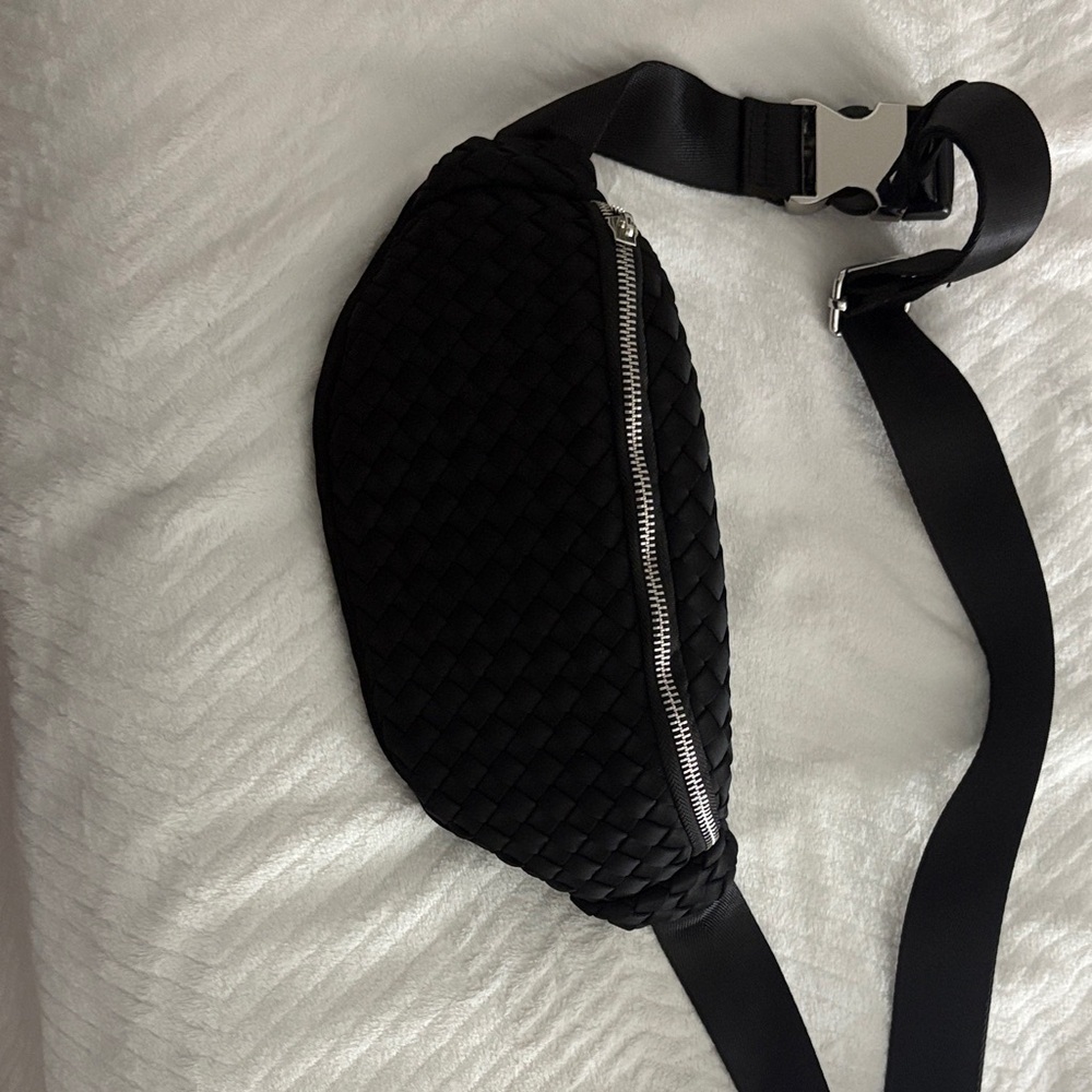 BCBGMaxAzria Black Woven Belt Bag